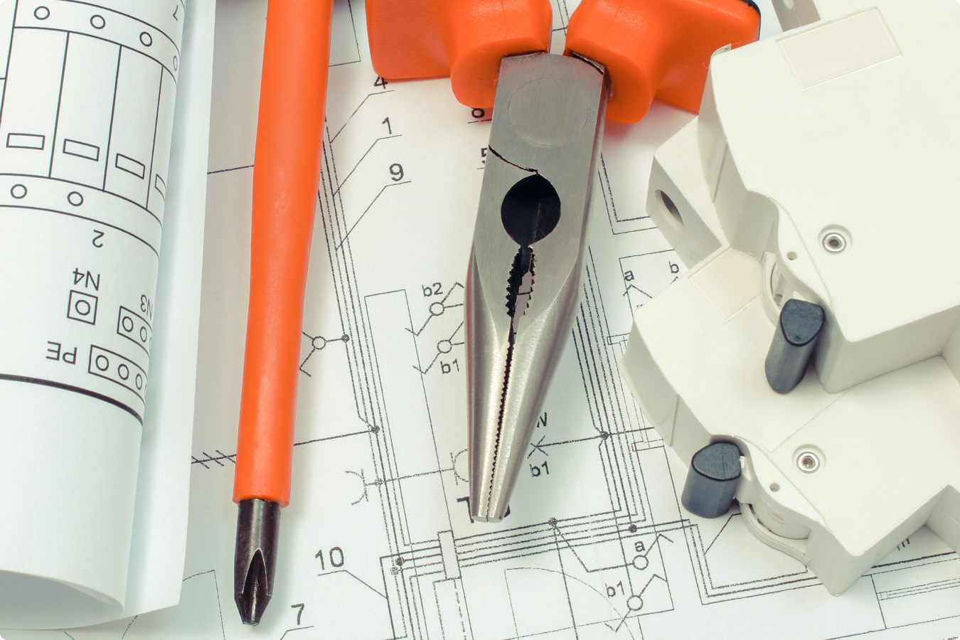 Tools on top of a blueprint
