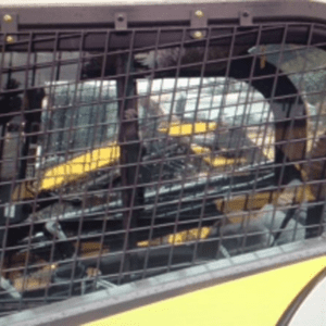 A side screen of a skid steer