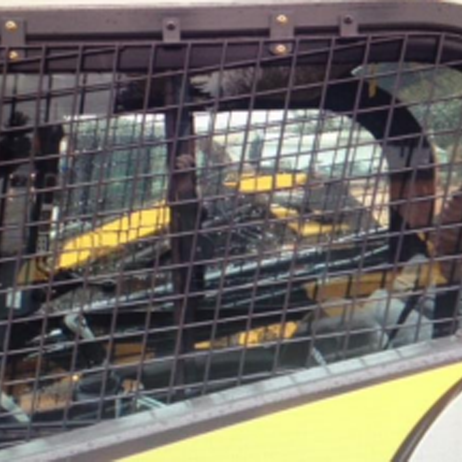 A side screen of a skid steer